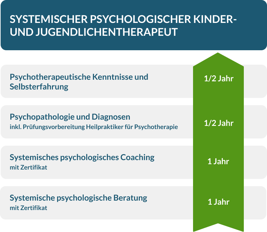 Struktur und Umfang des systemischen psychologischen Kinder- und Jugendlichentherapeuten